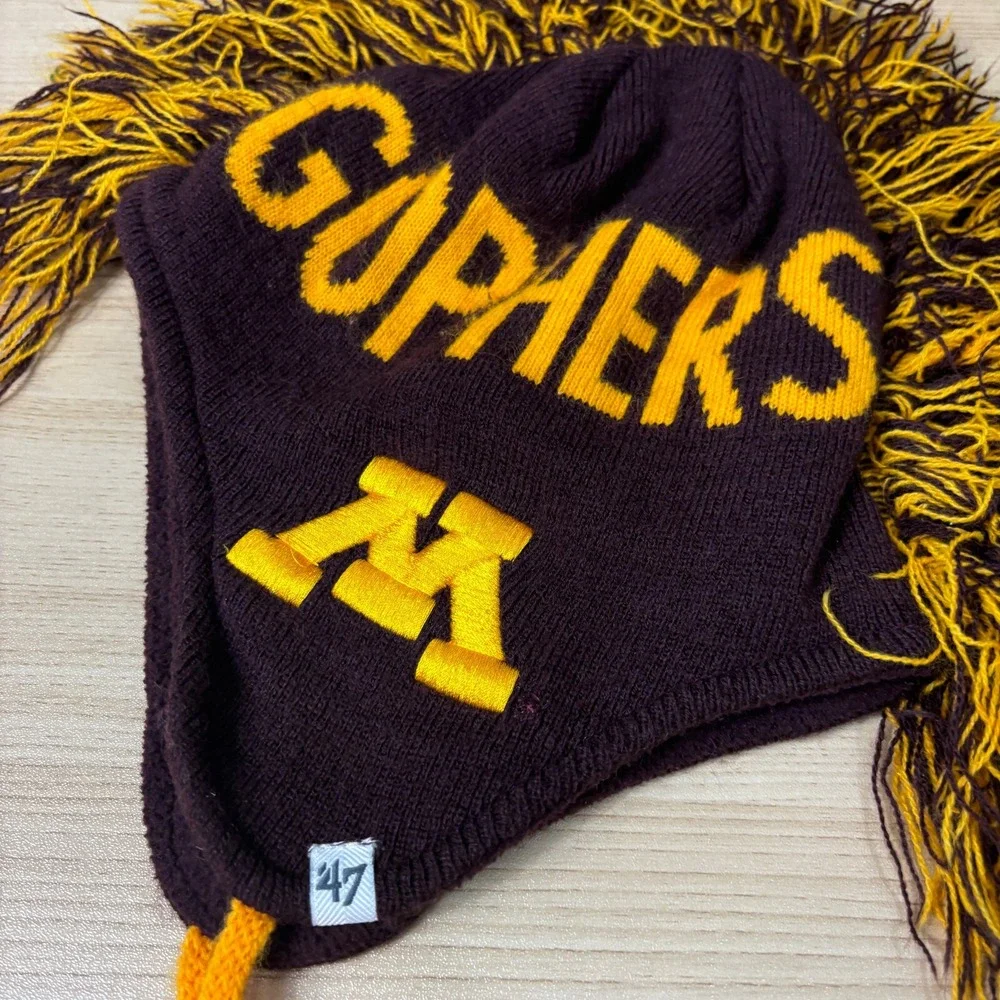 Minnesota Golden Gophers Hat Beanie Maroon‎ Knit Youth Kids Winter '47